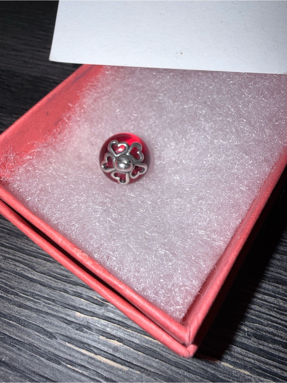 🧸 James Avery Sterling  Silver Hearts & Red Glass Charm - Picture 2 of 3
